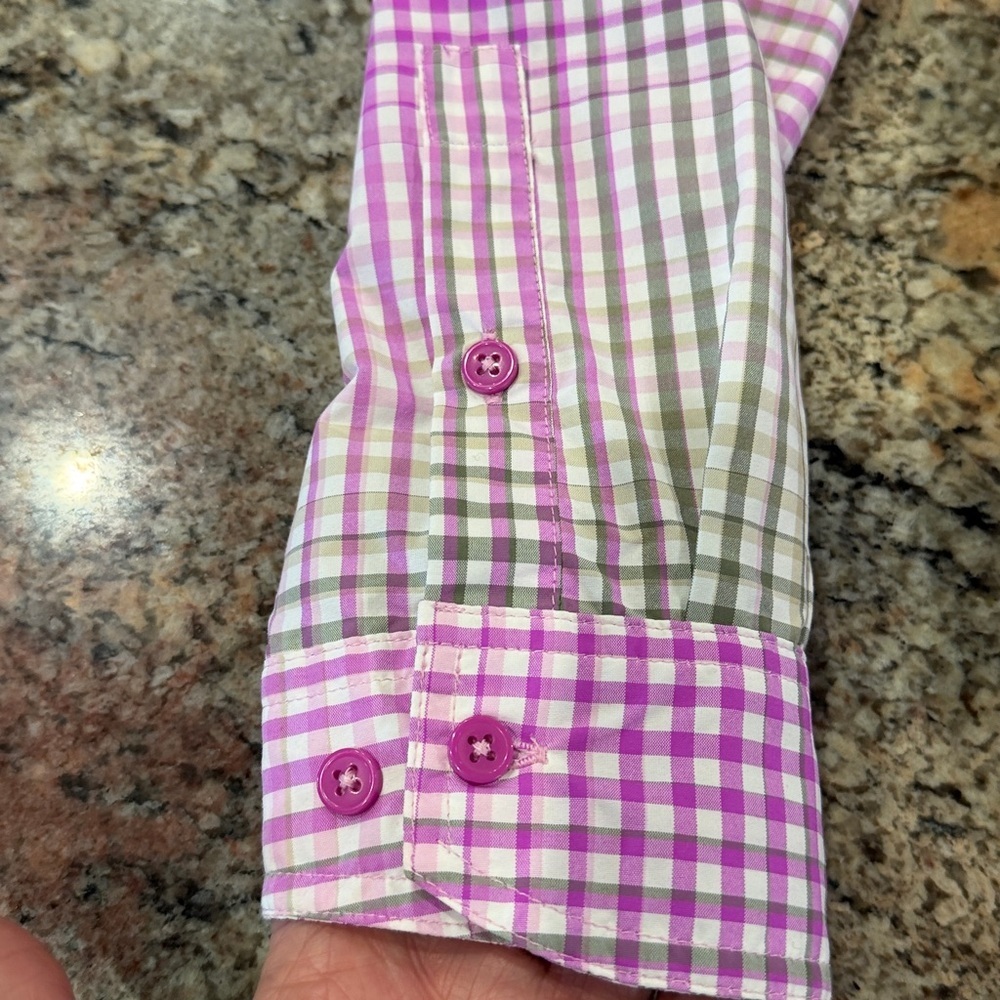Columbia Pink and White Plaid Button Down Shirt - Picture 10 of 11